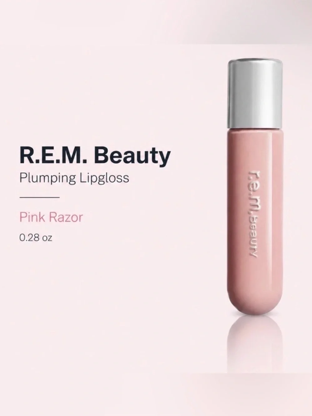 💎 R.E.M Beauty On Your Collar Plumping Lip Gloss Pink Razor New In Box
